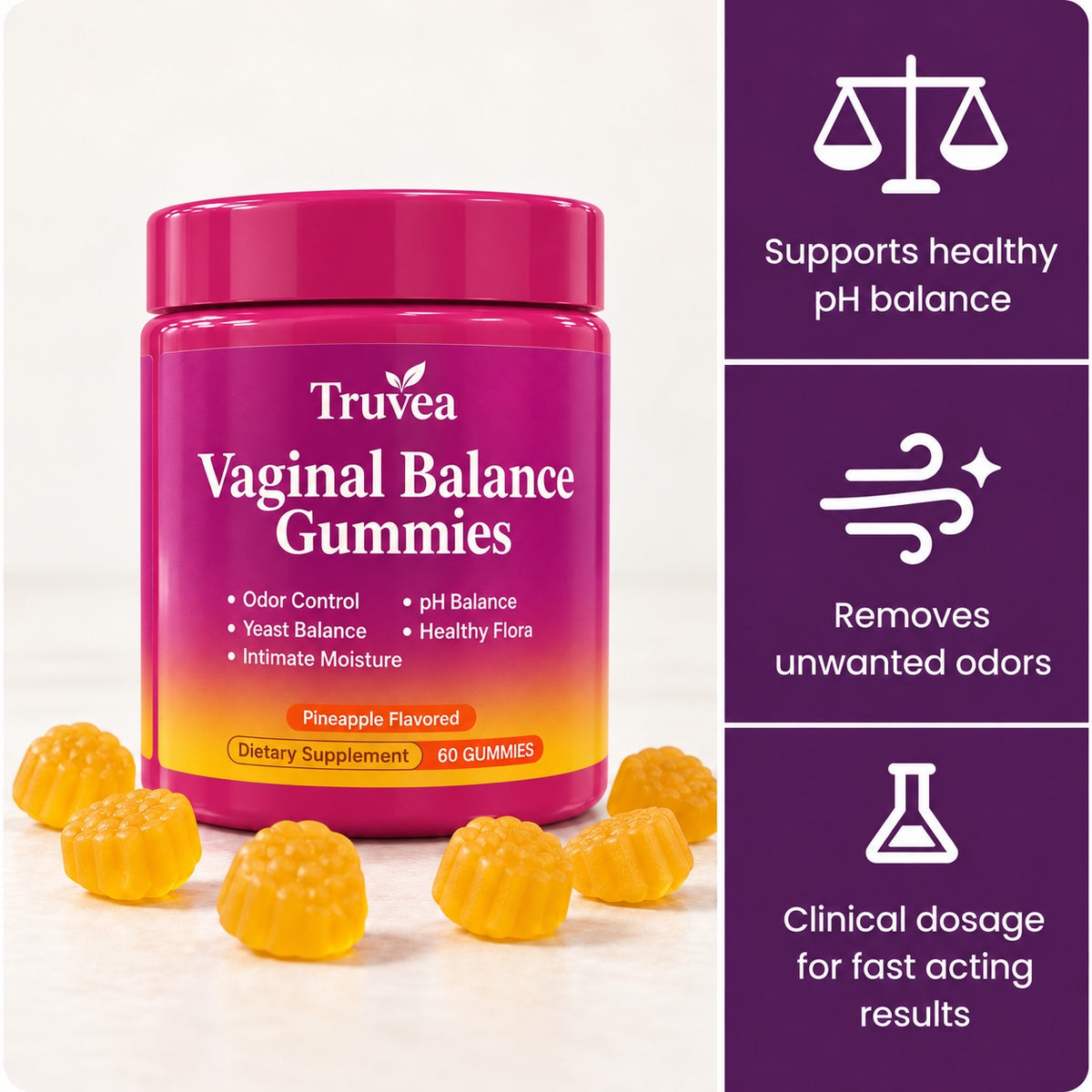 Vaginal Balance Gummies - Daily Support for pH Balance, Freshness & Confidence