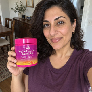 Customer holding Truvea gummies
